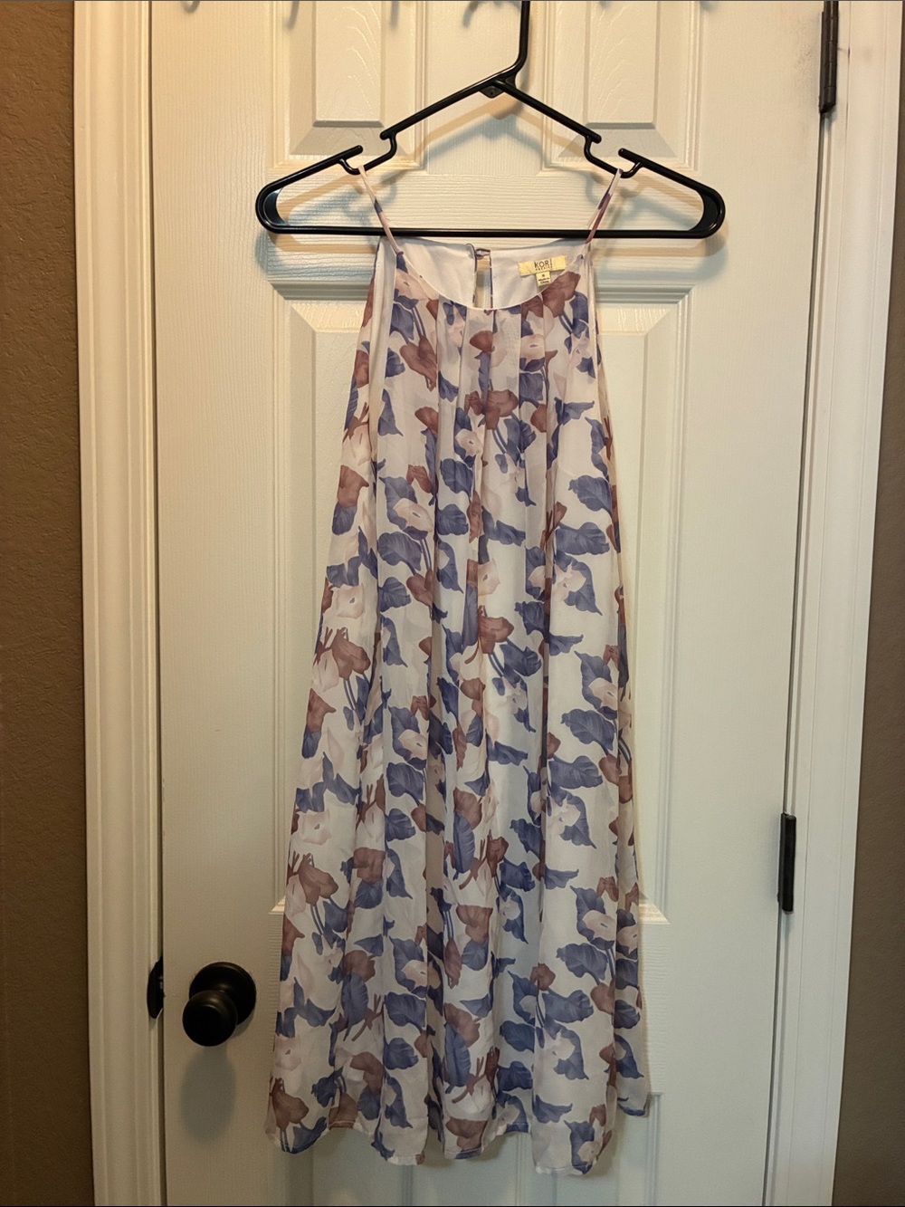 Kori Floral Mini Dress in Lavender & Taupe